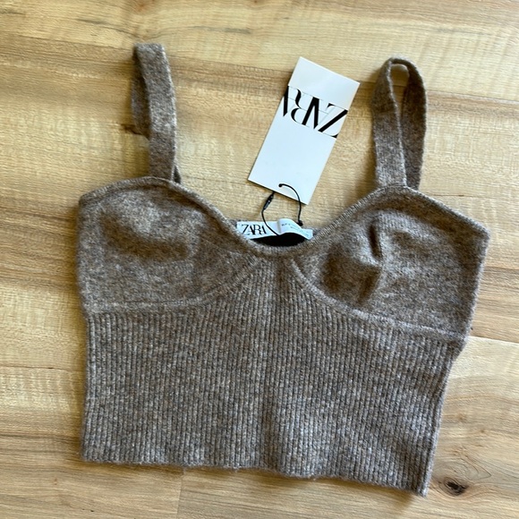 Zara Tops - Zara knit brown bra top new with tag size small